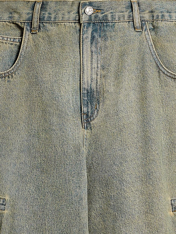 Acid Washed Wide Leg Jeans with Side Pockets 15