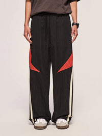 Black Dual Color Track Pants 4
