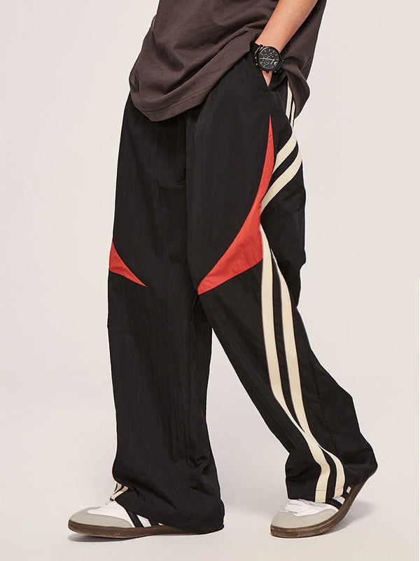 Black Dual Color Track Pants 5