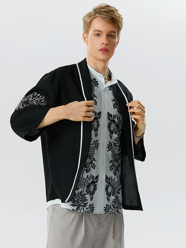 Black Kimono Style Outerwear 2