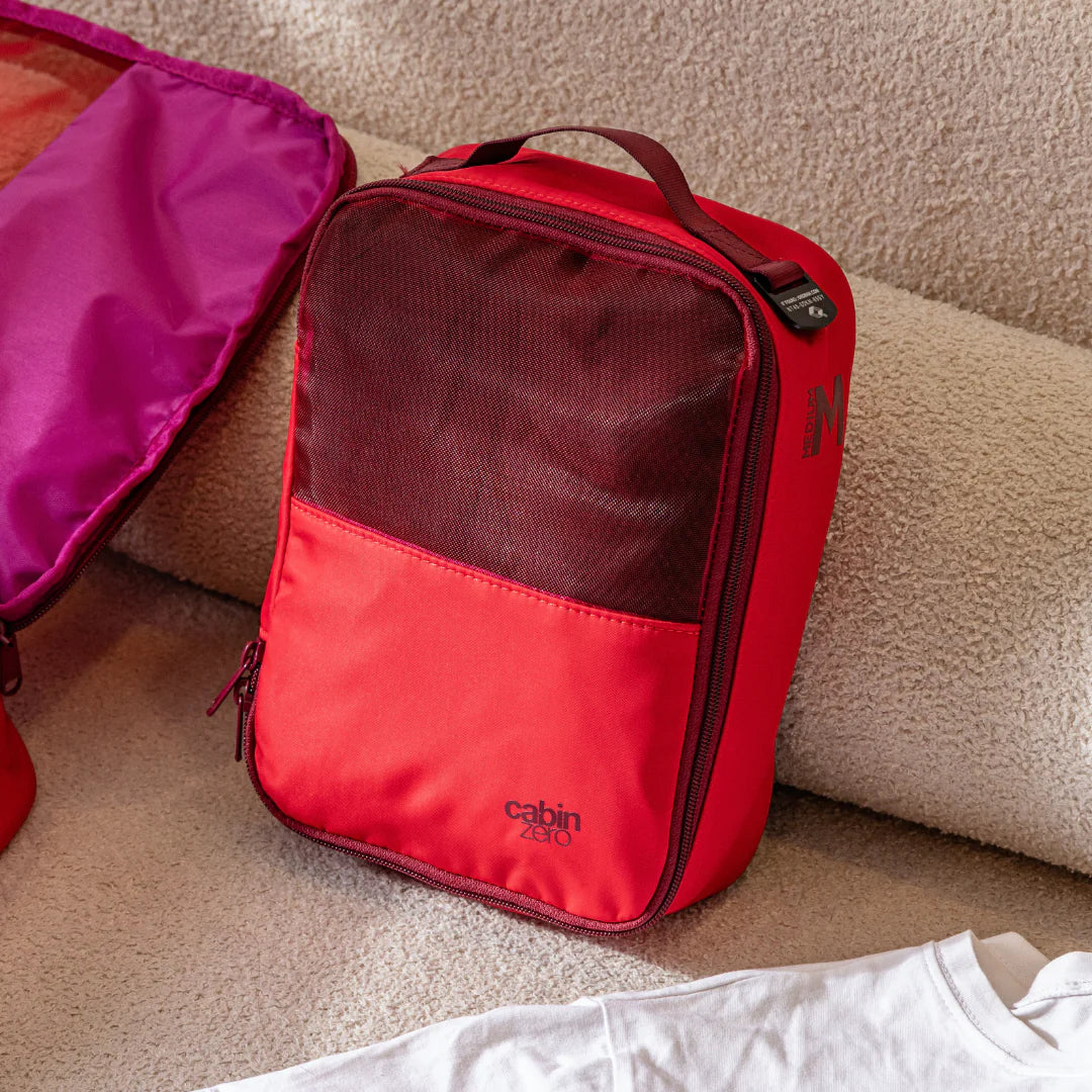 Cabinzero Lux Packing Cube Medium in Cranberry Color 7