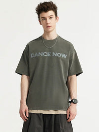 "DANCE NOW" Rhinestone T-Shirt in Grey Color - THIS IS FOR HIM