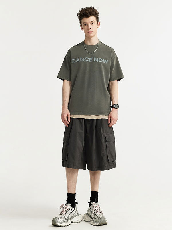 "DANCE NOW" Rhinestone T-Shirt in Grey Color - THIS IS FOR HIM