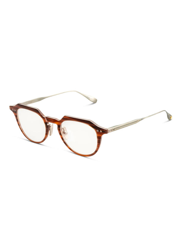 DITA OKU Optical in Chestnut Swirl-Antique Silver Color