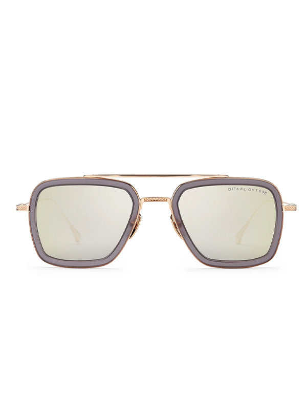 DITA FLIGHT.006 Sunglasses in Matte Grey Crystal-12K Gold with Grey-Milky Gold Flash Lens Color 2
