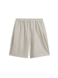 Embossed "Protection" Suede T-Shirt & Shorts Set in Beige Color 3