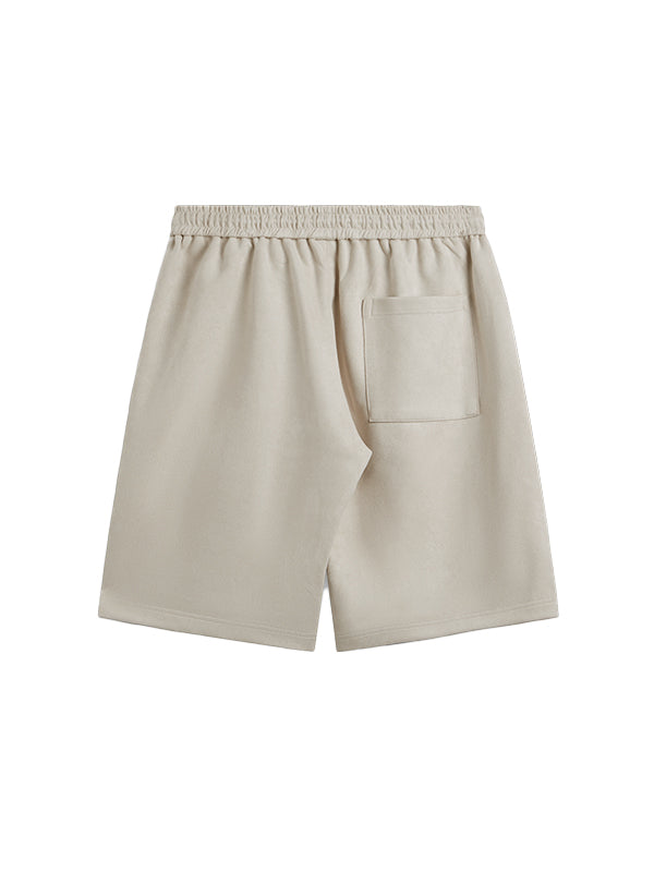 Embossed "Protection" Suede T-Shirt & Shorts Set in Beige Color 6