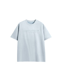 Embossed "Protection" Suede T-Shirt & Shorts Set in Blue Color
