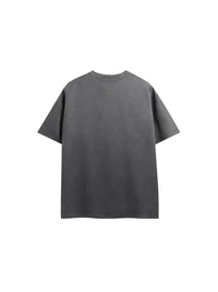 Embossed "Protection" Suede T-Shirt & Shorts Set in Grey Color 2