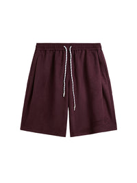 Embossed "Protection" Suede T-Shirt & Shorts Set in Red Color 3