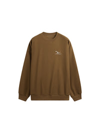 Embroidered "NEW"  Pique Long Sleeve T-Shirt & Shorts Set in Brown Color