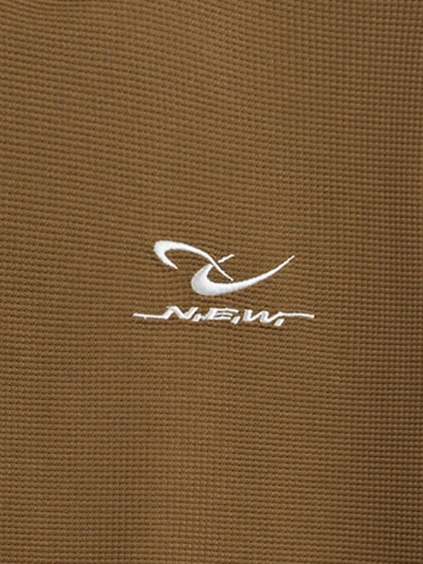 Embroidered "N.E.W"  Pique Long Sleeve T-Shirt & Shorts Set detail 3