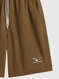 Embroidered "N.E.W"  Pique Long Sleeve T-Shirt & Shorts Set detail
