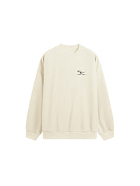 Embroidered "N.E.W"  Pique Long Sleeve T-Shirt & Shorts Set in Beige Color