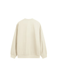Embroidered "N.E.W"  Pique Long Sleeve T-Shirt & Shorts Set in Beige Color 2