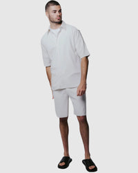 Justin Cassin Abade Pleated Shorts in White Color 4
