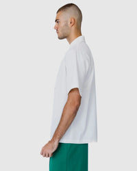 Justin Cassin Asher Short Sleeve Tie Shirt in White Color 3