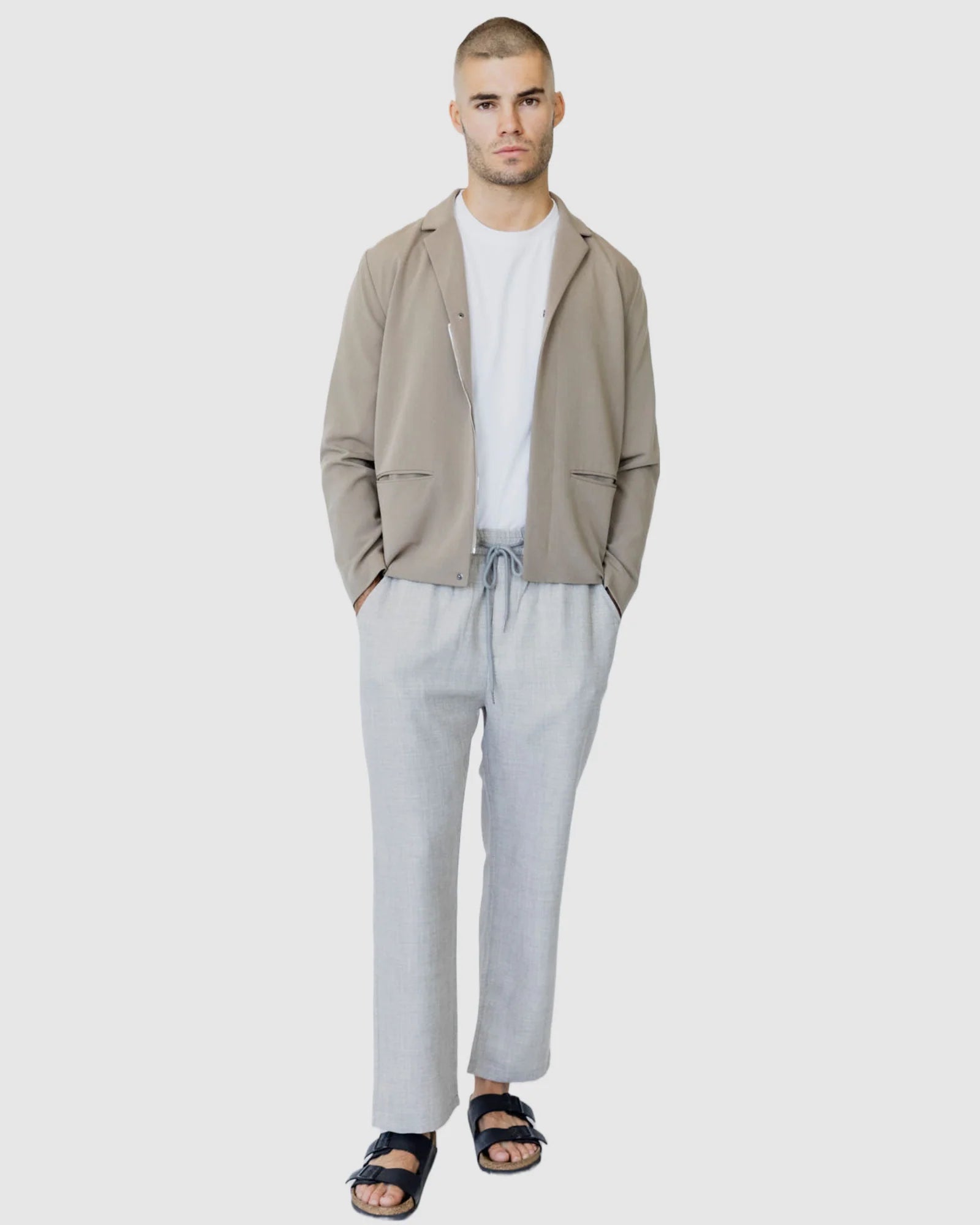 Justin Cassin Desmond Cropped Jacket in Brown Color 2