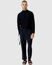 Justin Cassin Gangham Sheer High Top in Black Color2