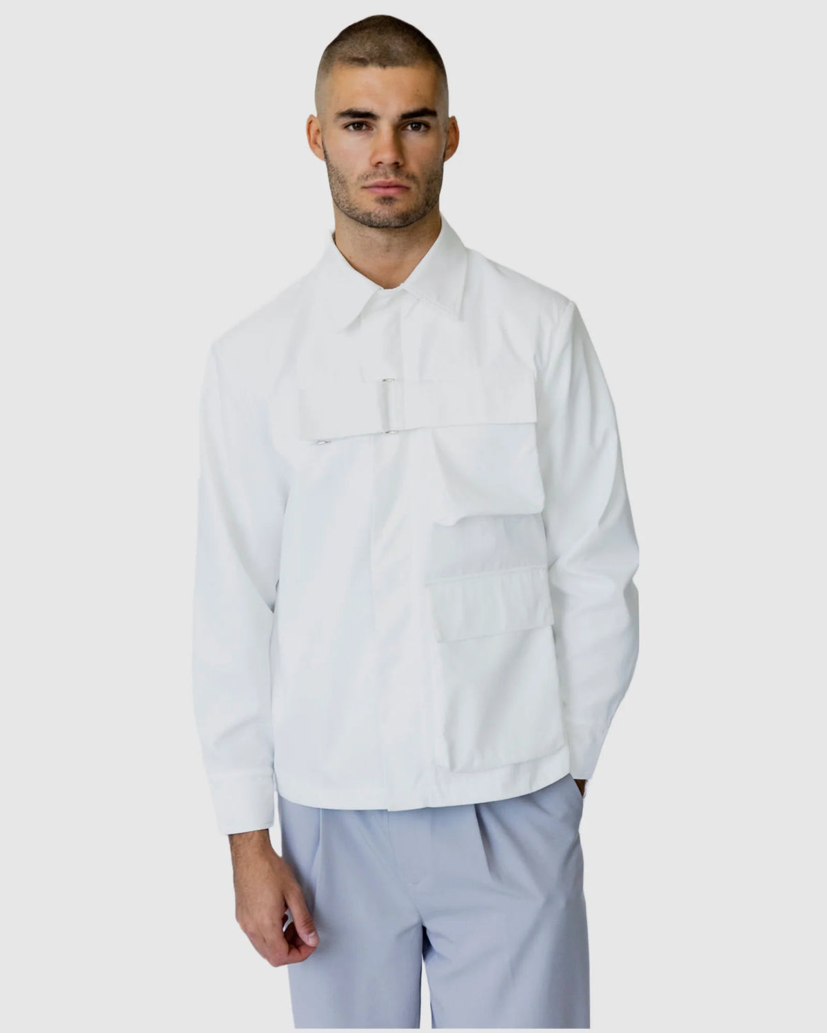 Justin Cassin Kurtis Dual Pocket Jacket in White Color