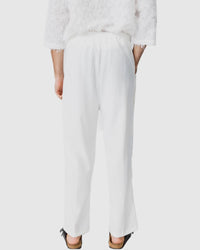 Justin Cassin Liberty Loose Tie Pants in White Color 4