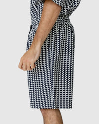 Justin Cassin Mulholland Print Tie Shorts in Black/White Color 3