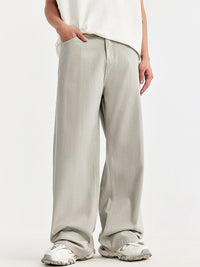 Light Grey Washed Wide Leg Jeans 3