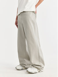 Light Grey Washed Wide Leg Jeans 4