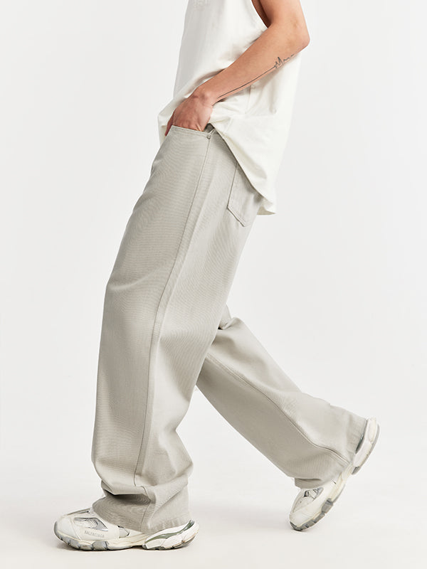 Light Grey Washed Wide Leg Jeans 6