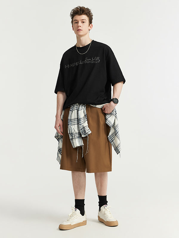 Live Boldly Happiness Embroidered T-Shirt in Black Color 3