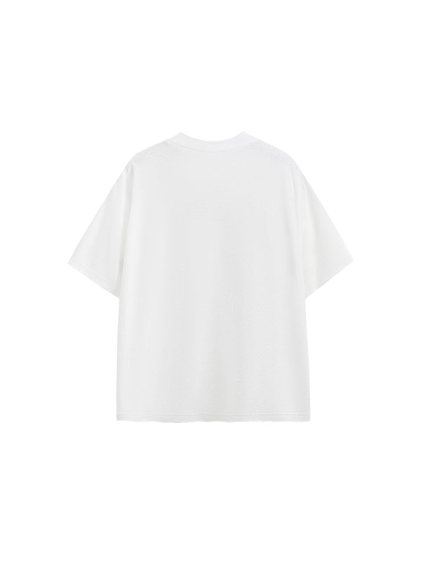 "Make Money" Embroidered T-Shirt in White Color 2