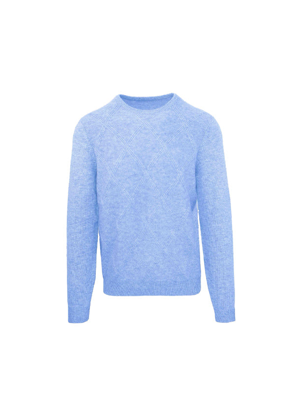 Malo Blue Wool Cashmere Pullover Sweater