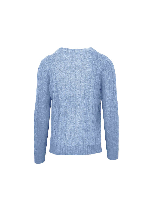 Malo Blue Wool Cashmere Pullover Sweater 4