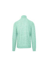 Malo Green Wool Cashmere Turtleneck Sweater 2