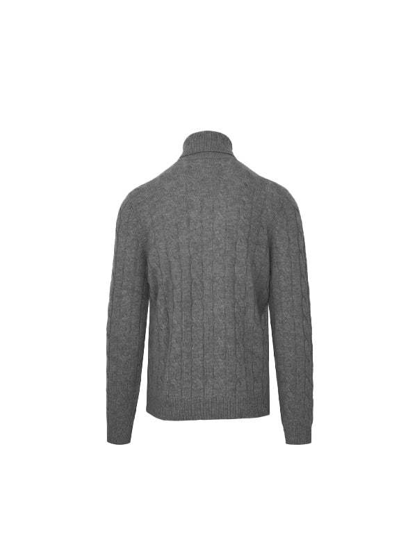 Malo Grey Wool Cashmere Turtleneck Sweater 2
