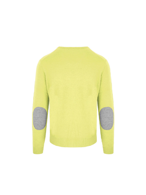 Malo Yellow Wool Cashmere Crewneck Pullover Sweater 2