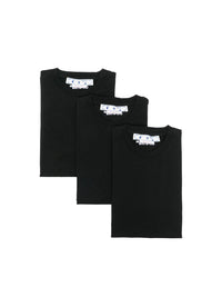 Off-White Black Tripack Cotton T-Shirt Set