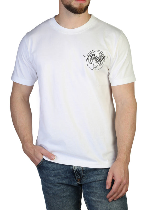 Off-White Hand Arrow-Print Slim T-shirt in White Color 3