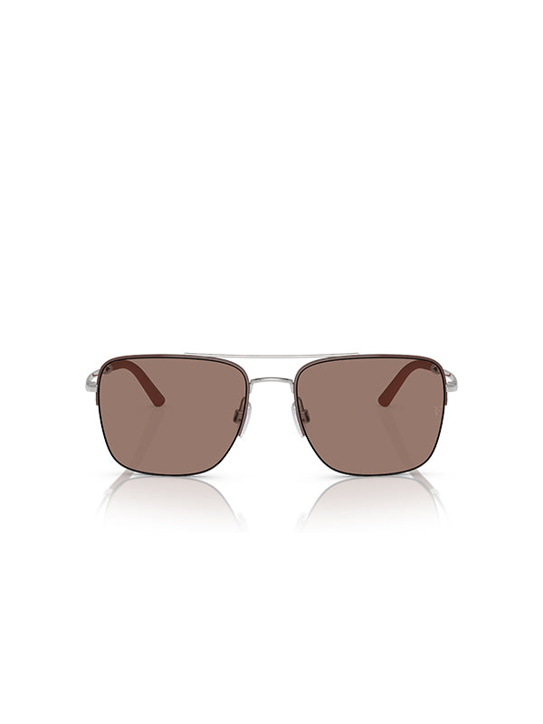 Oliver Peoples Roger Federer R-2 Sunglasses in Brick/Silver Sierra Color 2