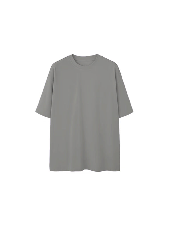 Oversized Drop Shoulder Short Sleeve T-Shirt in Grey Color