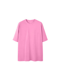 Oversized Drop Shoulder Short Sleeve T-Shirt in Pink Color