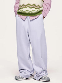 Purple Heavyweight Sweatpants with Adjustable Leg Open 5