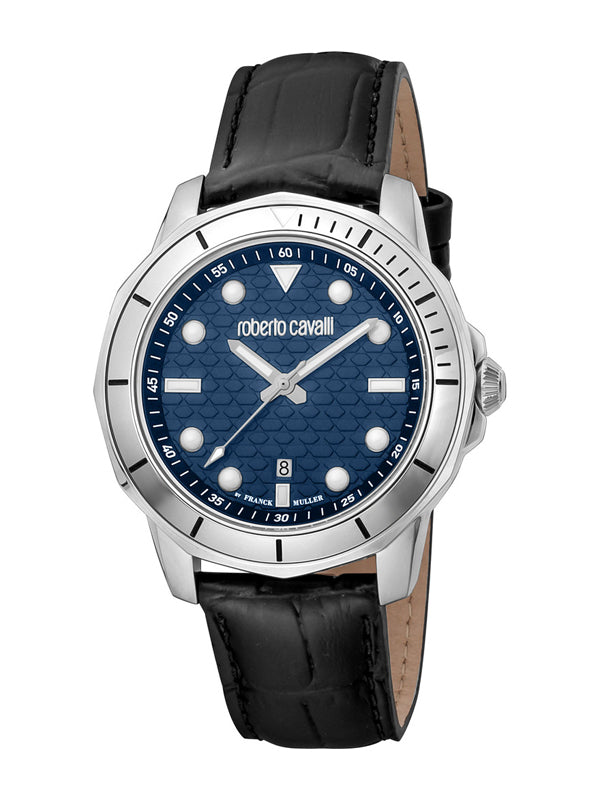 Roberto Cavalli by Franck Muller Classic Blue/Leather 42mm Watch 2