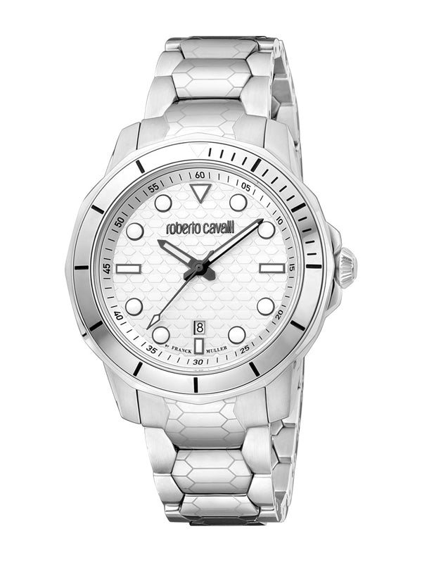 Roberto Cavalli by Franck Muller Classic Silver/Steel 42mm Watch