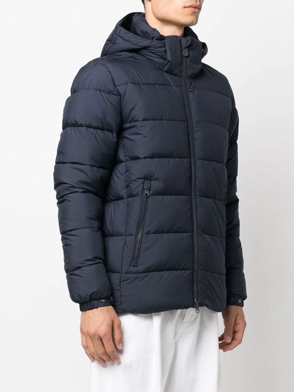 Save The Duck Boris Hooded Puffer Jacket in Blue Black Color 8