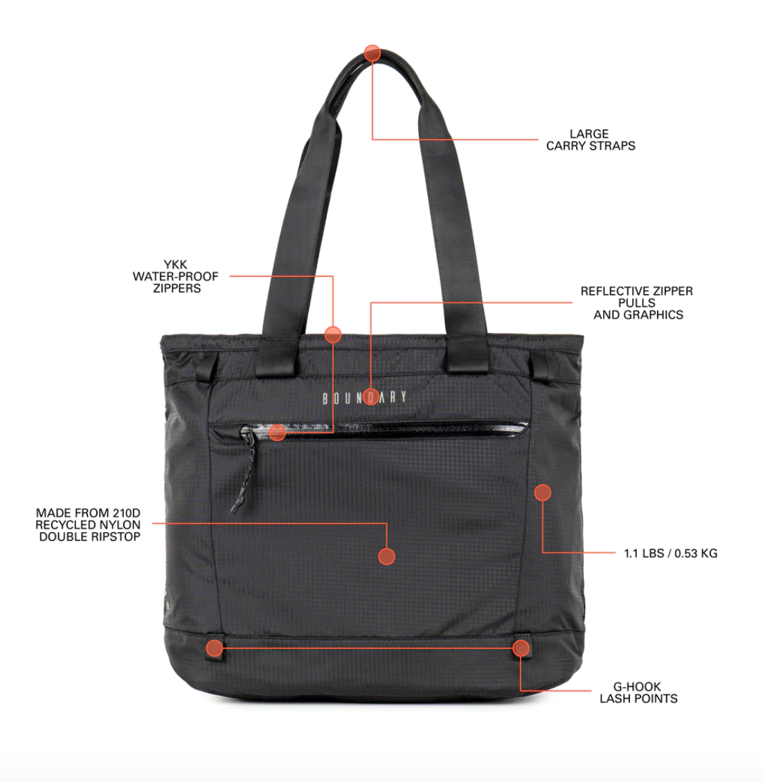Rennen Ripstop Tote in Black Color 10