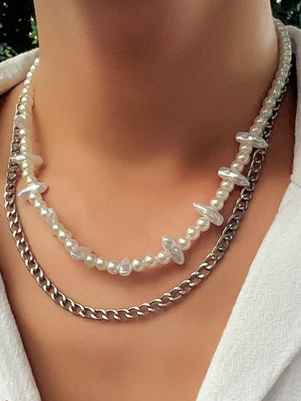 Set of 2 Beads and Chain Necklaces 3