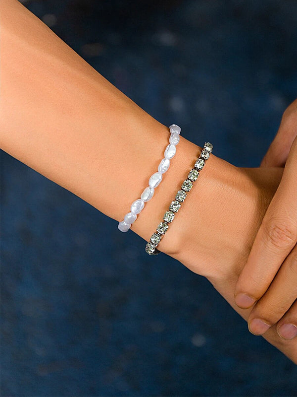 Set of 2 Rhinestone & Pearl Bracelets 3