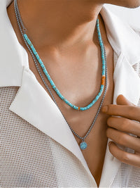 Set of 2 Stone Beads & Pendant Necklaces 5