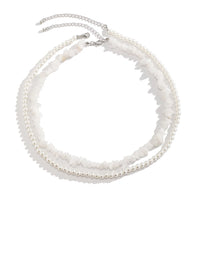 Set of 2 Stones & Beads Necklaces